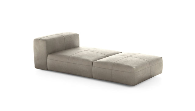 Preset lounger - leather - beige - 220cm x 105cm