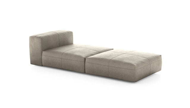 Preset lounger - leather - beige - 241cm x 105cm