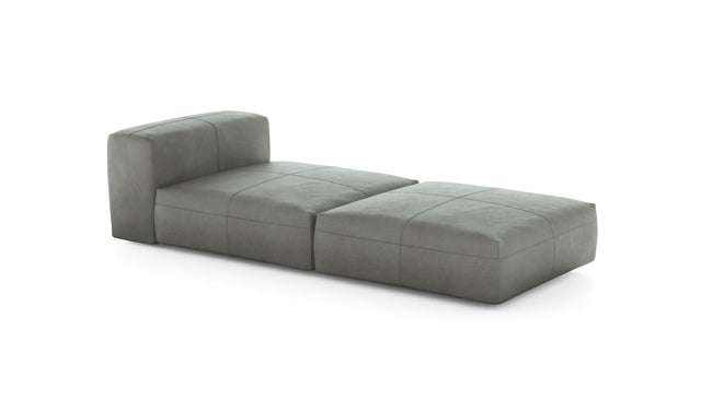 Preset lounger - leather - light grey - 241cm x 105cm