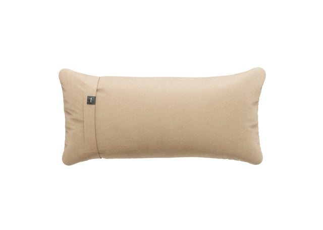 pillow - leather - beige - 60cm x 30cm