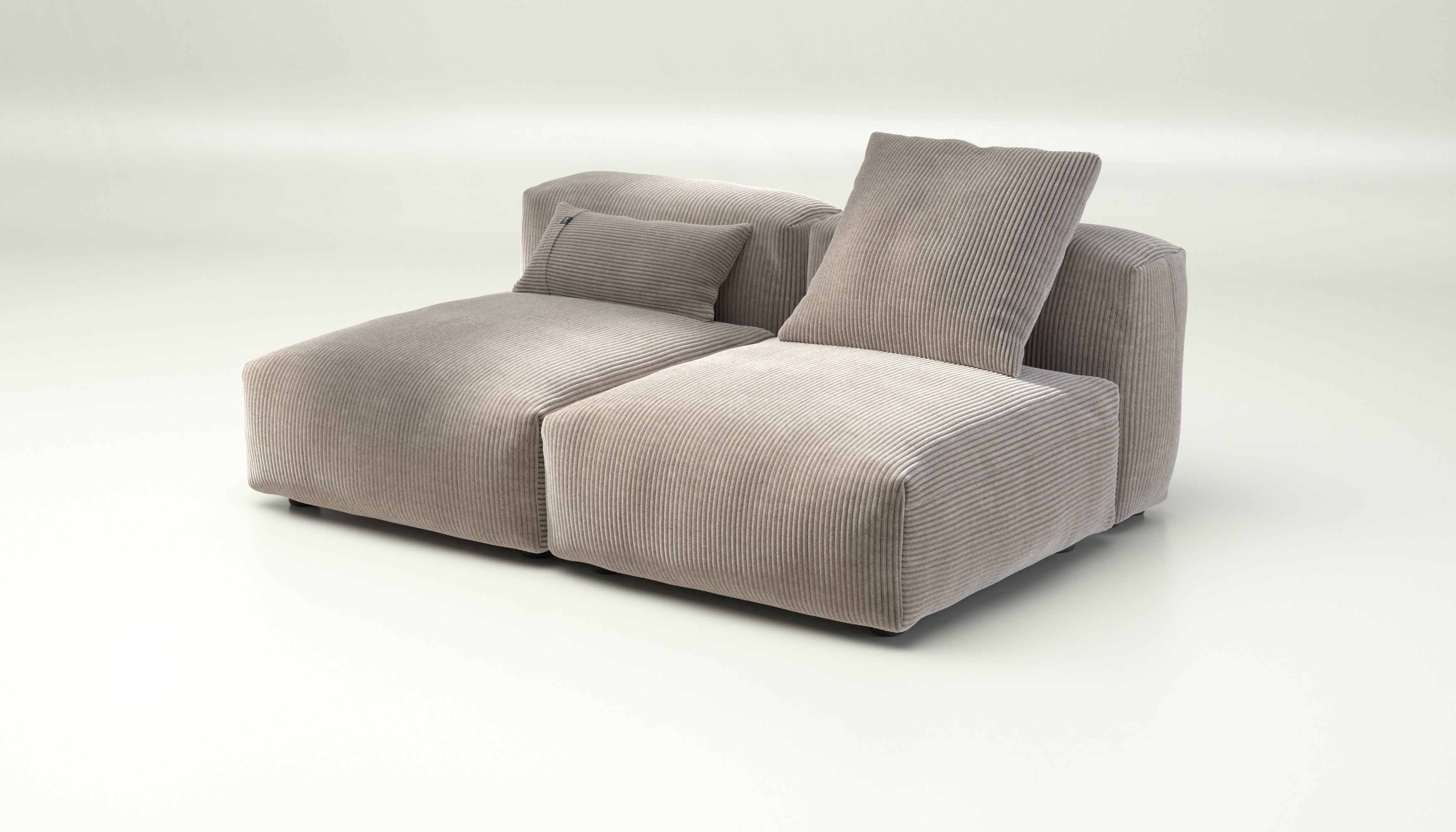 vetsak | Sofa Set 01 Medium - cord velour - platinum | Modular