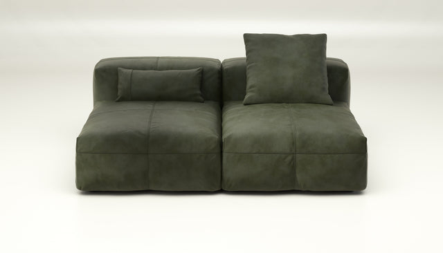 vetsak | Sofa Set 01 Medium - leather - olive | Modular Sofa | 2.5 Seater