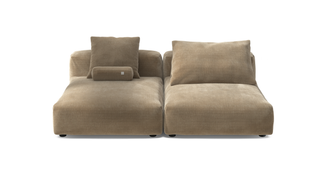 vetsak | Sofa Set 01 XLarge - Cord Velour - Sand | Modular Sofa | 3.5 Seater