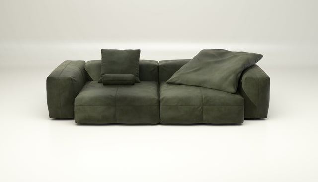 vetsak | Sofa Set 02 Large - leather - olive | Modular Sofa | 3.5 Seater | Big Sofa