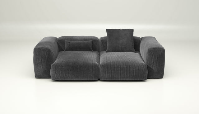 vetsak | Sofa Set 02 Medium - cord velour - dark grey | Modular Sofa | 2.5 Seater | Big Sofa