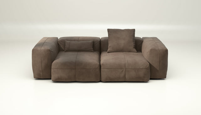 vetsak | Sofa Set 02 Medium - leather - cacao | Modular Sofa | 2.5 Seater | Big Sofa