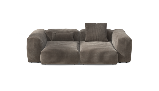 vetsak | Sofa Set 02 Medium - Cord Velour - Mocha | Modular Sofa | 2.5 Seater | Big Sofa