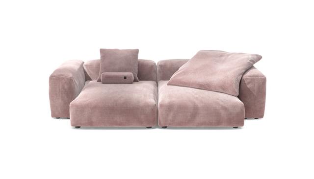 vetsak | Sofa Set 02 XLarge - Cord Velour - Blossom | Modular Sofa | 3.5 Seater | Big Sofa