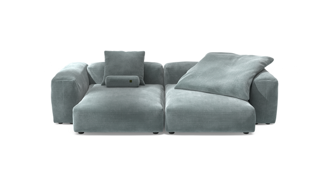 vetsak | Sofa Set 02 XLarge - Cord Velour - Mint | Modular Sofa | 3.5 Seater | Big Sofa