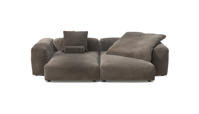 vetsak | Sofa Set 02 XLarge - Cord Velour - Mocha | Modular Sofa | 3.5 Seater | Big Sofa