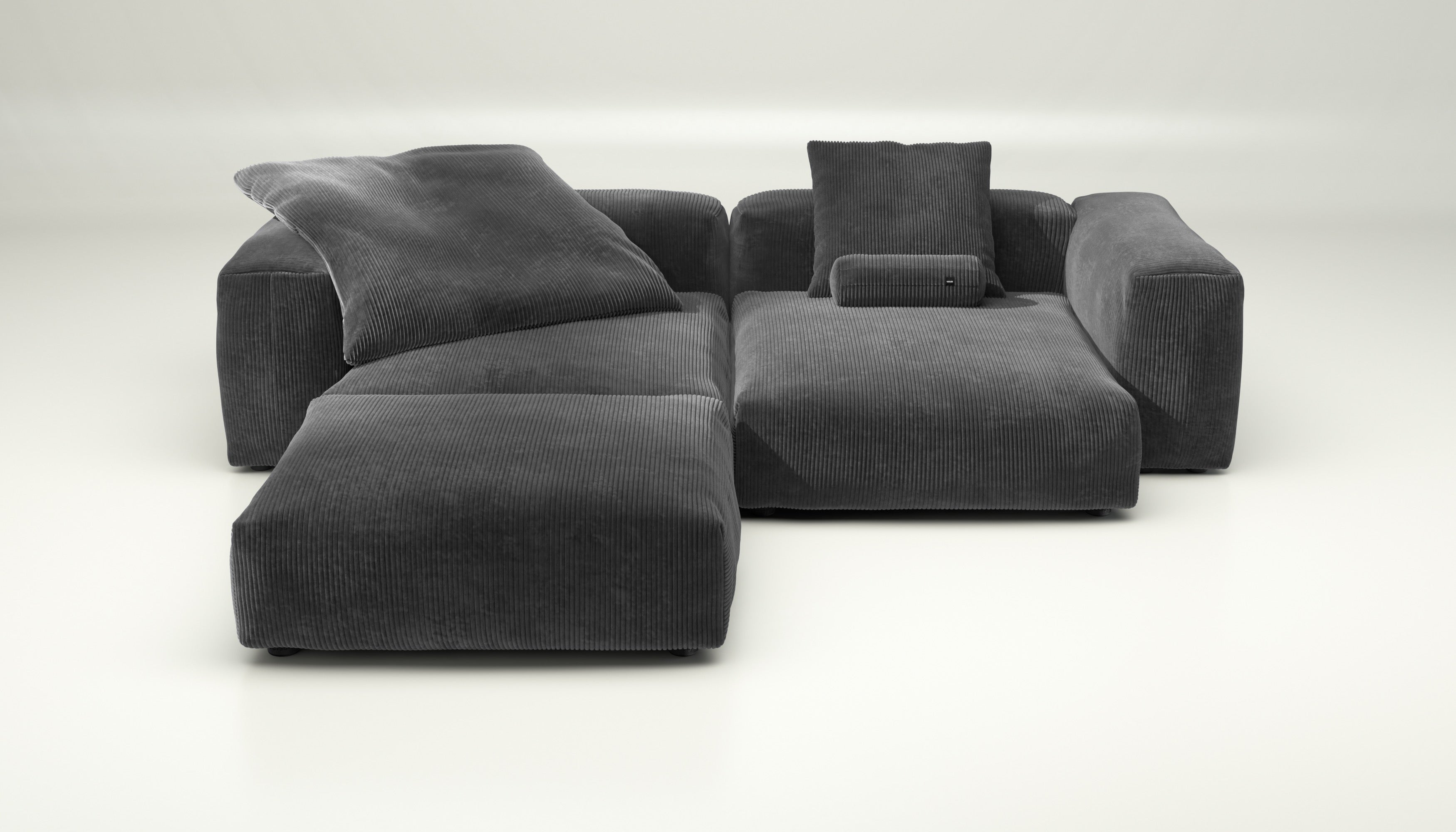 vetsak ダークグレー L Two Seat Sofa L, Cord velours - Dark grey | Vetsak | Sofas