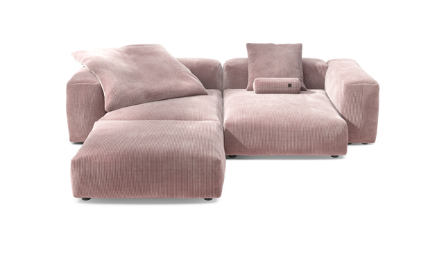vetsak | Sofa Set 03 - Cord Velour - Blossom | Modular Sofa | 3.5 Seater | Big Sofa | Corner Sofa
