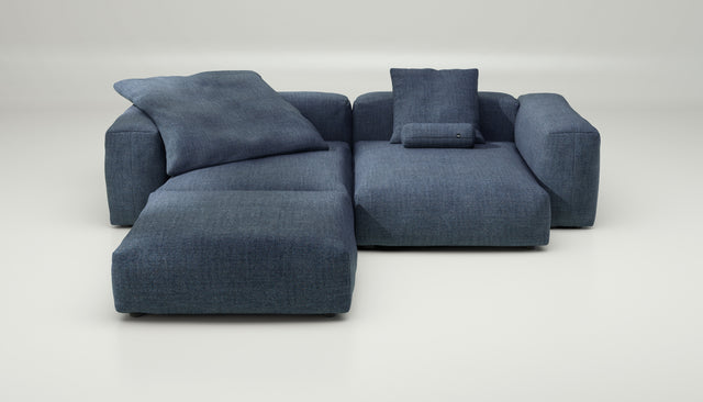 vetsak | Sofa Set 03 - Pique - Dark Blue | Modular Sofa | 3.5 Seater | Big Sofa | Corner Sofa
