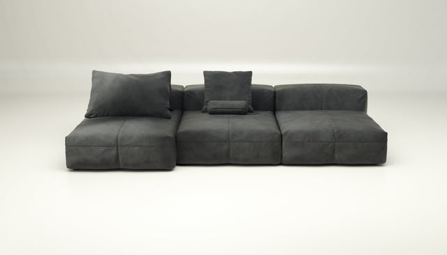 vetsak | Sofa Set 04 - leather - dark grey | Modular Sofa | 5 Seater | Big Sofa