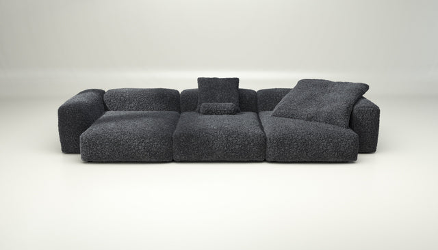 vetsak | Sofa Set 05 - doodle - dark grey | Modular Sofa | 5 Seater | Big Sofa | Corner Sofa