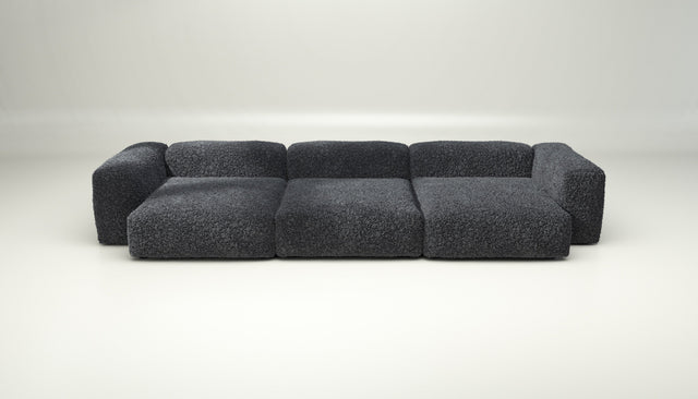 vetsak | Sofa Set 05 - doodle - dark grey | Modular Sofa | 5 Seater | Big Sofa | Corner Sofa
