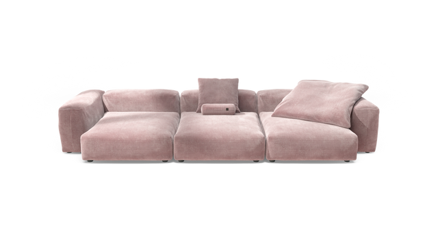 vetsak | Sofa Set 05 - Cord Velour - Blossom | Modular Sofa | 5 Seater | Big Sofa | Corner Sofa