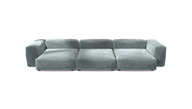vetsak | Sofa Set 05 - Cord Velour - Mint | Modular Sofa | 5 Seater | Big Sofa | Corner Sofa