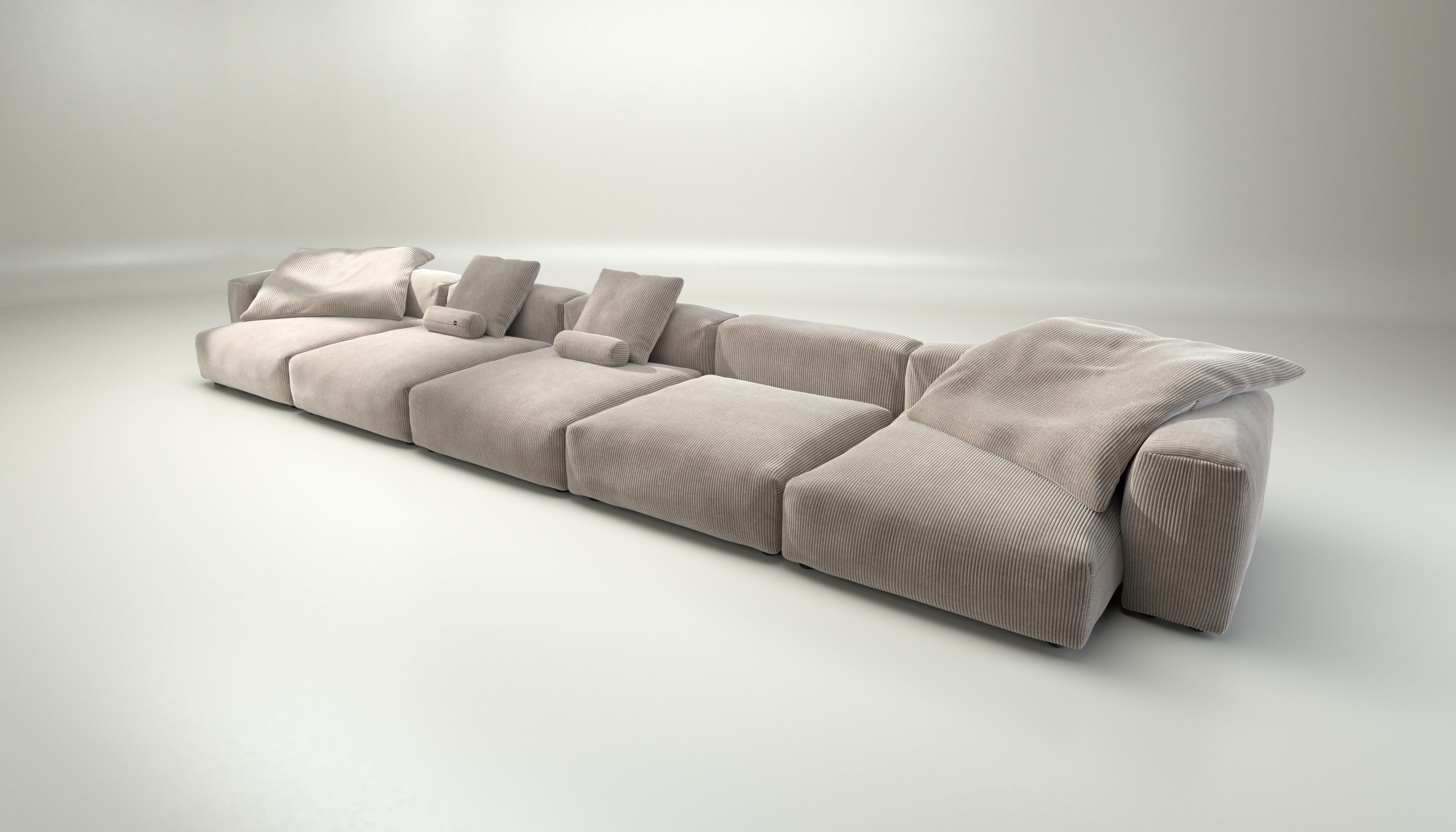 vetsak | Sofa Set 06 - Cord Velour - Platinum | Modular Sofa | 6.5