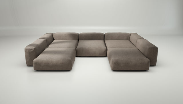vetsak | Sofa Set 06 - Pique - Stone | Modular Sofa | 6.5 Seater | Big Sofa | U-Shape | Corner Sofa
