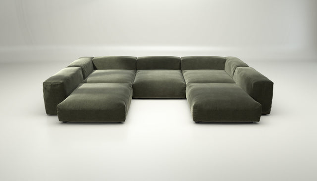 vetsak | Sofa Set 06 - suave - pine | Modular Sofa | 6.5 Seater | Big Sofa | U-Shape | Corner Sofa