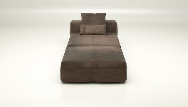 vetsak | Sofa Set 07 - Sun Lounger - leather - cacao | Modular Sofa | 2 Seater | Daybed | Chaiselounge