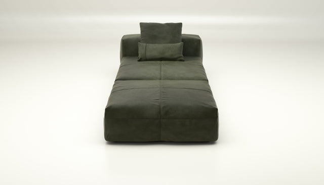 vetsak | Sofa Set 07 - Sun Lounger - leather - olive | Modular Sofa | 2 Seater | Daybed | Chaiselounge