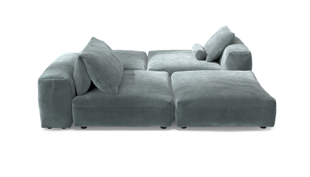 vetsak | Sofa Set 08 - Daybed - Cord Velour - Mint | Modular Sofa | 6 Seater | Outdoor Island | Double lounger