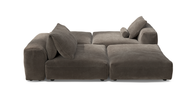 vetsak | Sofa Set 08 - Daybed - Cord Velour - Mocha | Modular Sofa | 6 Seater | Outdoor Island | Double lounger