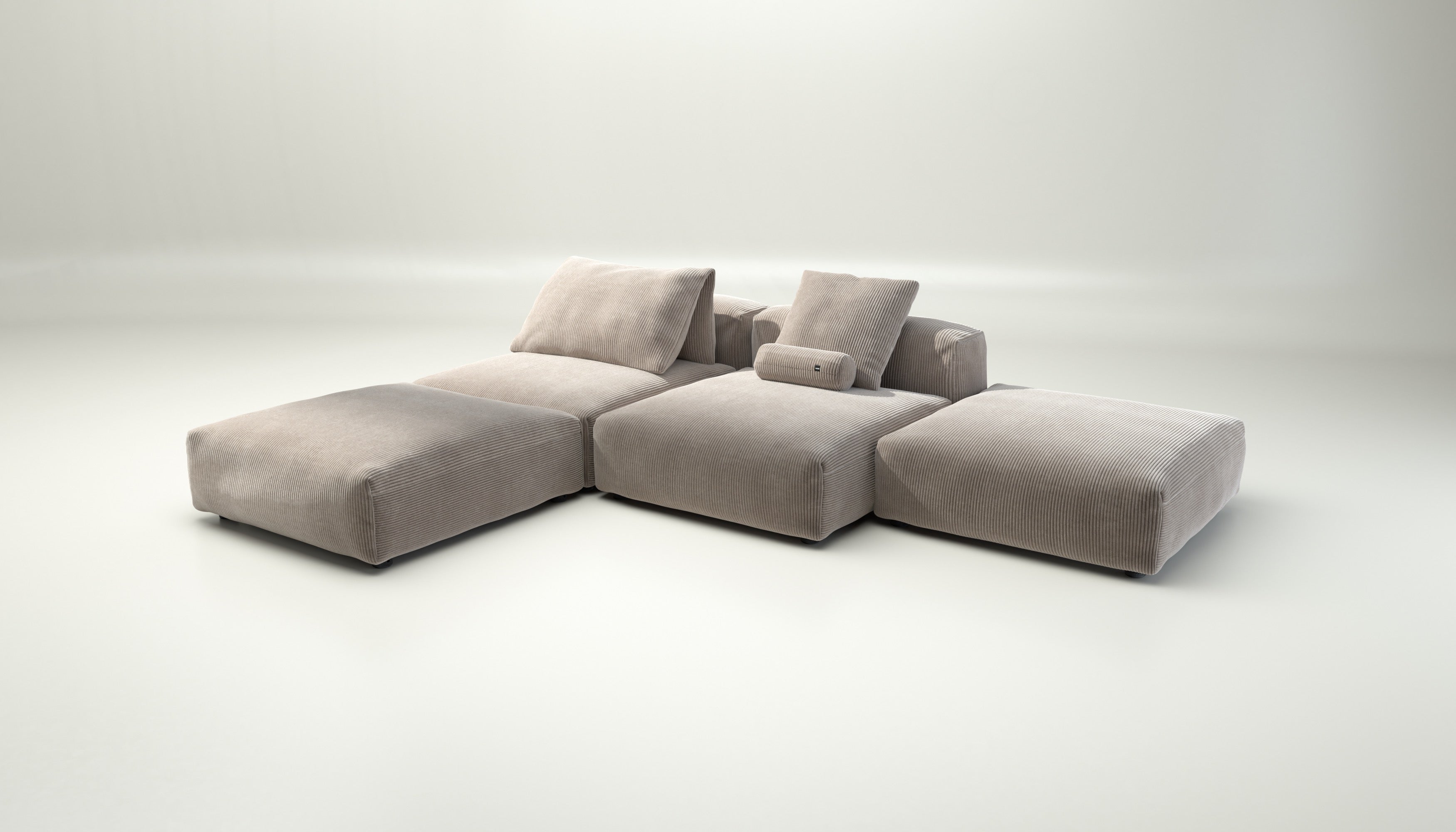 vetsak ダークグレー L vetsak | Sofa Set 07 - Sun Lounger - leather - dark grey | Modular