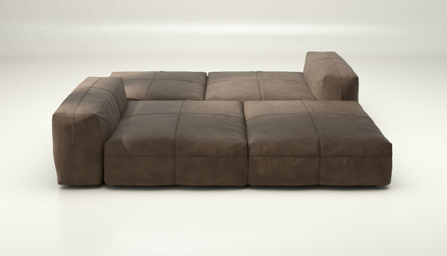 vetsak | Sofa Set 08 - Daybed - leather - cacao | Modular Sofa | 6 Seater | Outdoor Island | Double lounger