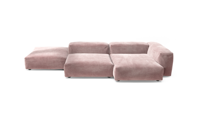 vetsak | Sofa Set 09 - The Island - Cord Velour - Blossom | Modular Sofa | 7 Seater | Sofa Island