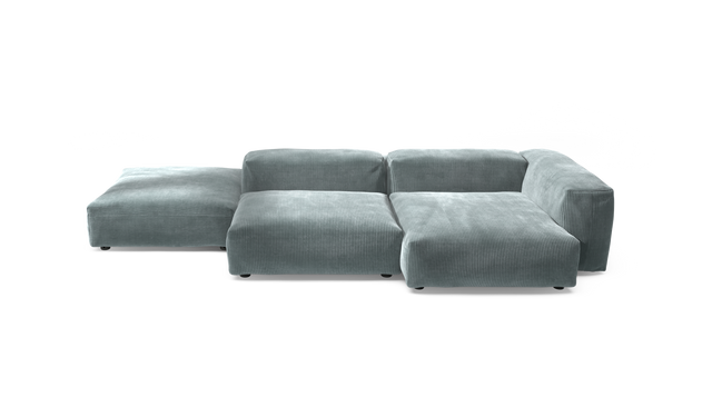 vetsak | Sofa Set 09 - The Island - Cord Velour - Mint | Modular Sofa | 7 Seater | Sofa Island