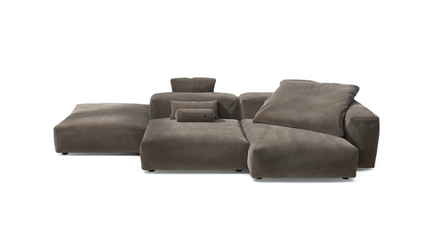 vetsak | Sofa Set 09 - The Island - Cord Velour - Mocha | Modular Sofa | 7 Seater | Sofa Island