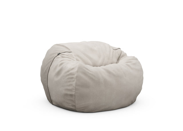 the beanbag - leather - light grey - 110cm x 70cm