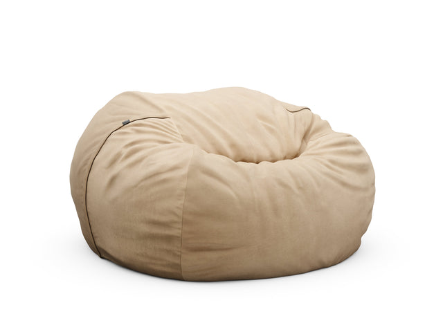 the jumbo beanbag - leather - beige - 140cm x 90cm