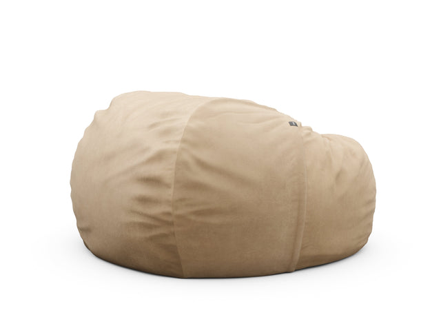 the jumbo beanbag - leather - beige - 140cm x 90cm