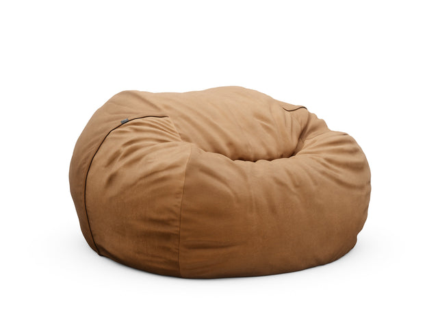 the jumbo beanbag - leather - brown - 140cm x 90cm