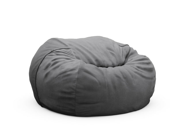 the jumbo beanbag - leather - dark grey - 140cm x 90cm