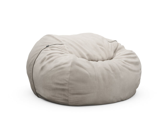 the jumbo beanbag - leather - light grey - 140cm x 90cm