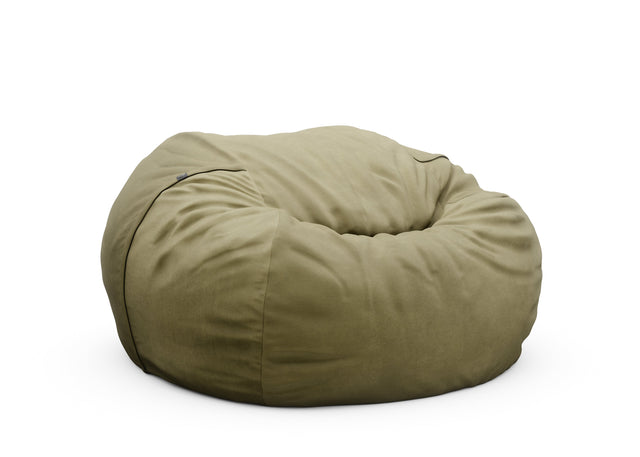 the jumbo beanbag - leather - olive - 140cm x 90cm