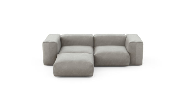 Preset three module chaise sofa - velvet - light grey - 230cm x 199cm