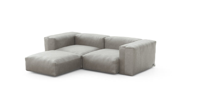 Preset three module chaise sofa - velvet - light grey - 230cm x 199cm