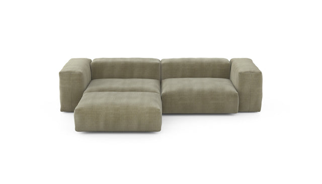 Preset three module chaise sofa - cord velours - khaki - 272cm x 199cm