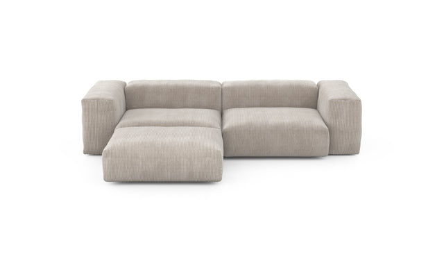 Preset three module chaise sofa - cord velours - platinum - 272cm x 199cm