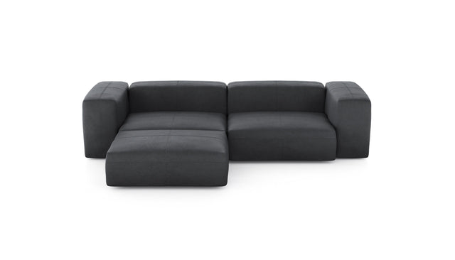 Preset three module chaise sofa - leather - dark grey - 272cm x 199cm