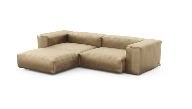 Preset three module chaise sofa - velvet - caramel - 272cm x 199cm