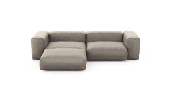 Preset three module chaise sofa - velvet - stone - 272cm x 199cm