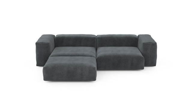 Preset three module chaise sofa - cord velours - dark grey - 272cm x 220cm