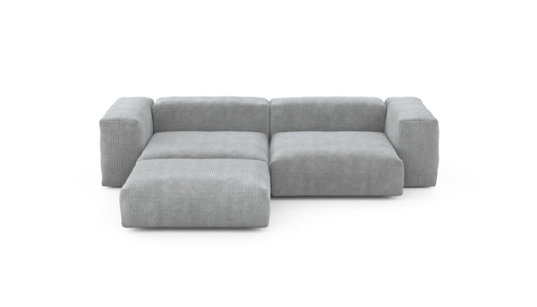 Preset three module chaise sofa - cord velours - light grey - 272cm x 220cm